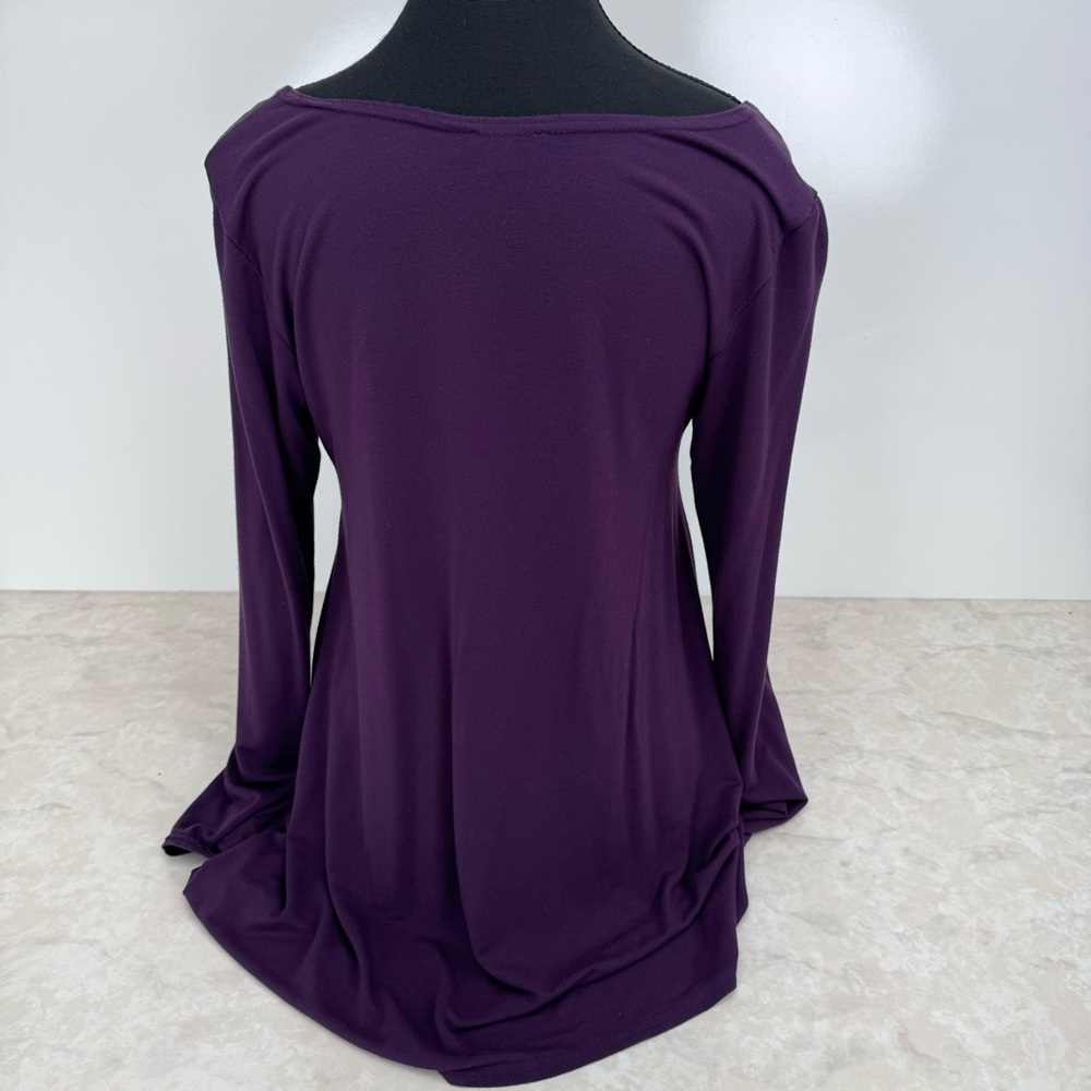 Long Sleeve Tencel Swing Top from advika in Purple- XLG - Picture 3 of 7